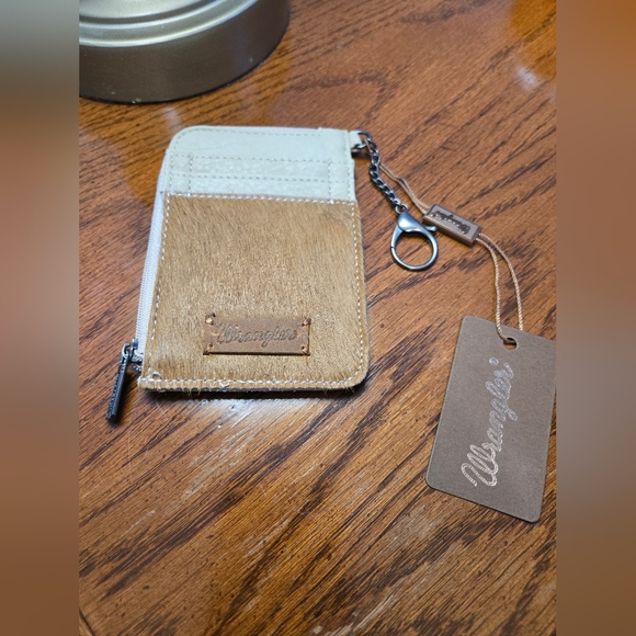 Wrangler Handbags - Wrangler Cowhide Leather Card Holder Coin Purse Keychain Wallet Western NWT